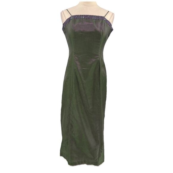 Alex Evenings Dresses & Skirts - Vintage 90s Y2K Iridescent Dress Green Purple Prom Goth Fairy Grunge Beaded 8P